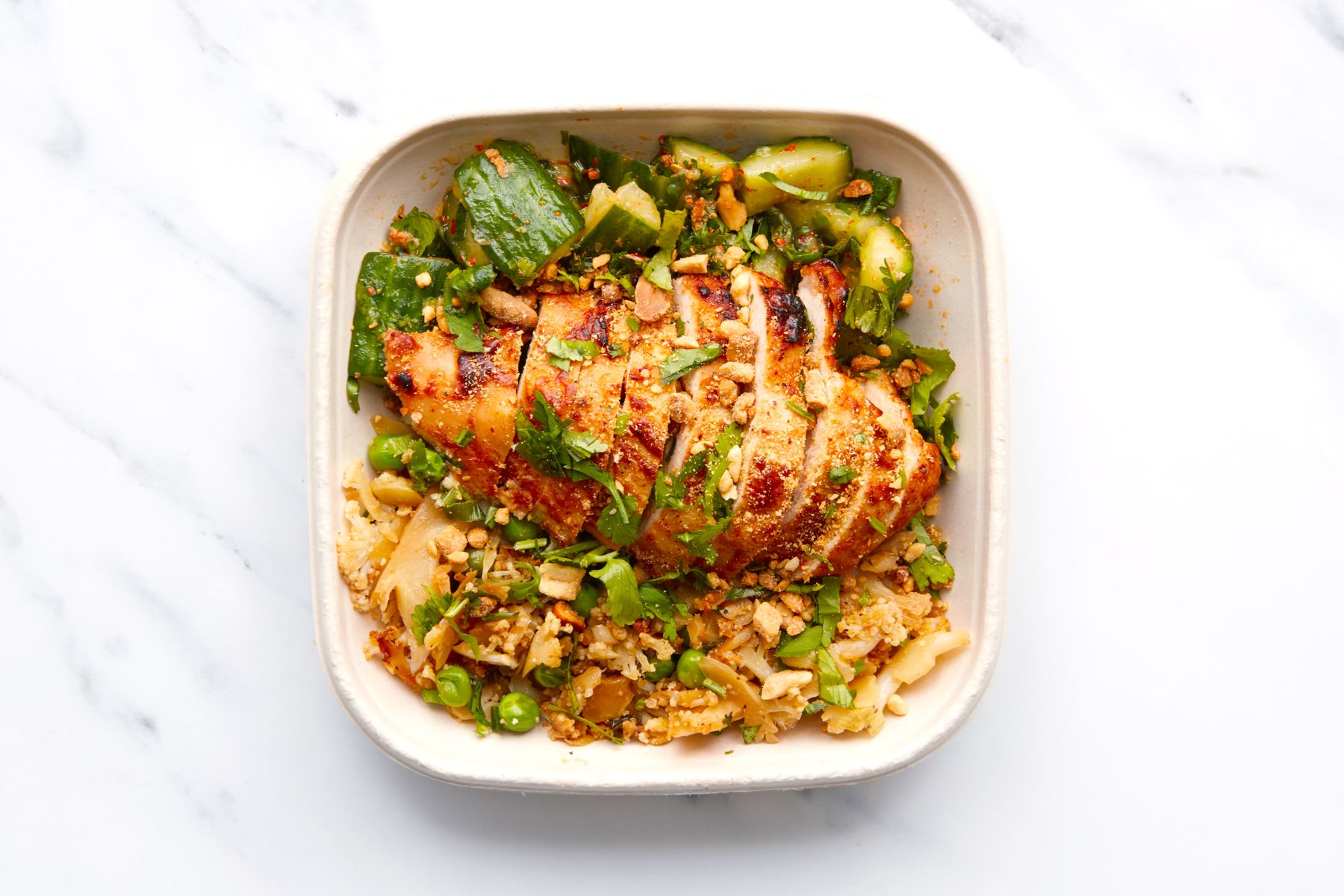 Lions Prep - Satay Chicken with Fried Cauliflower Rice & Smashed Cucumber