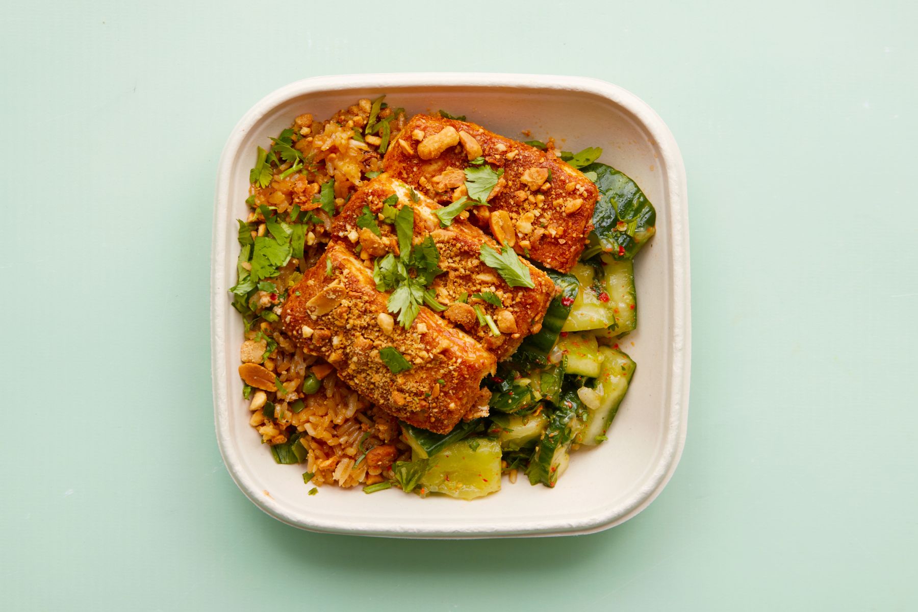 Lions Prep - Satay Tofu with Fried Rice & Smashed Cucumber 